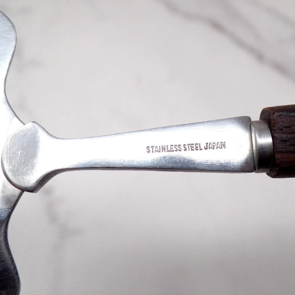 Vintage Wooden Handled Stainless Steel Cheese Plane / Slicer (1960s)